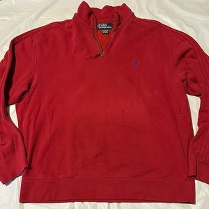 Polo By Ralph Lauren Pull Over Red 1/4 Zip Size Large
